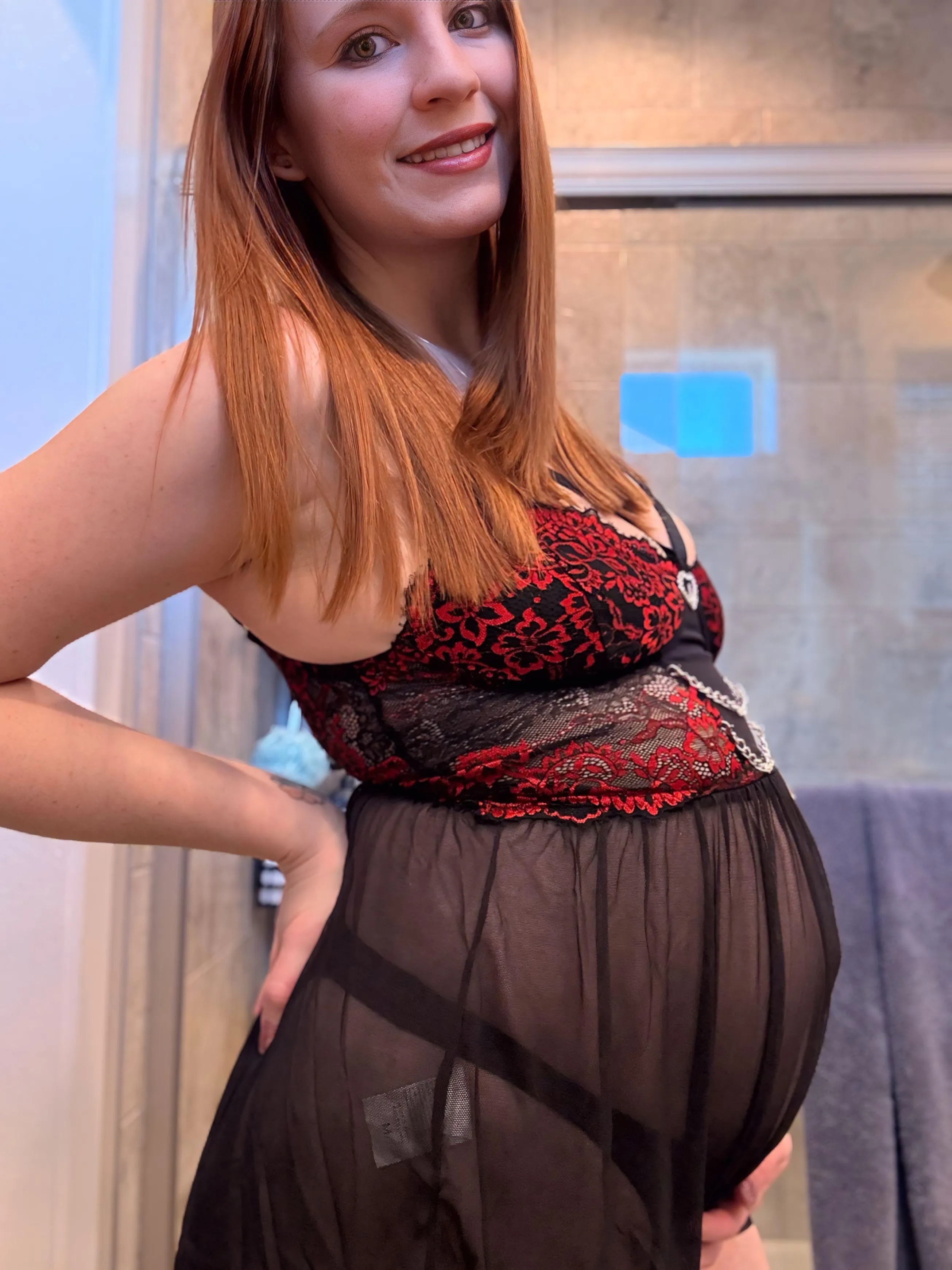 I love my bump so much and especially in lingerie