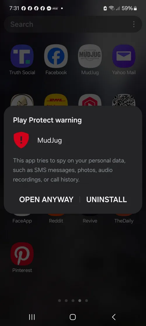 Something is wrong with the Mudjug app.