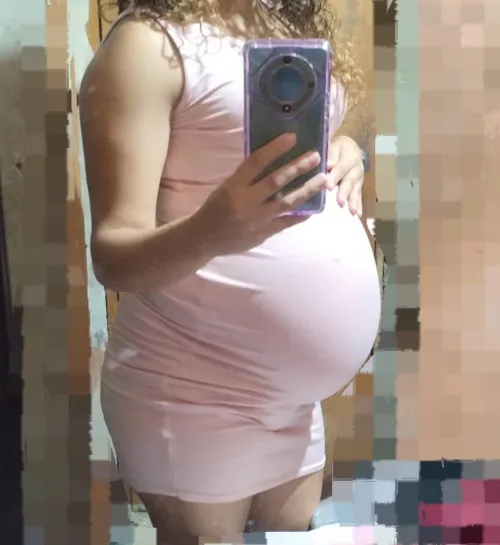 The dress is very tight for my 8 month pregnancy.
