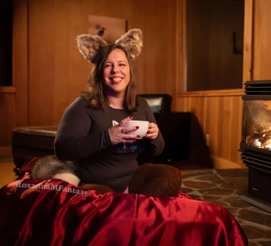 A cup of tea and my cozy pet bed always make me smile