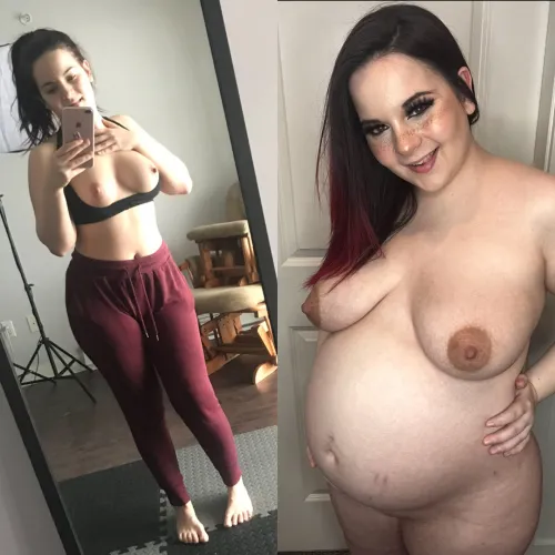 Before vs 7 months pregnant