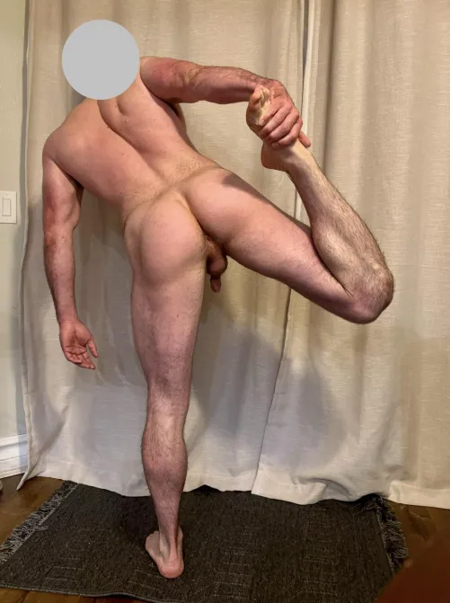 Gotta stretch before a workout