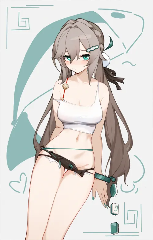 Qingque wearing revealing clothes