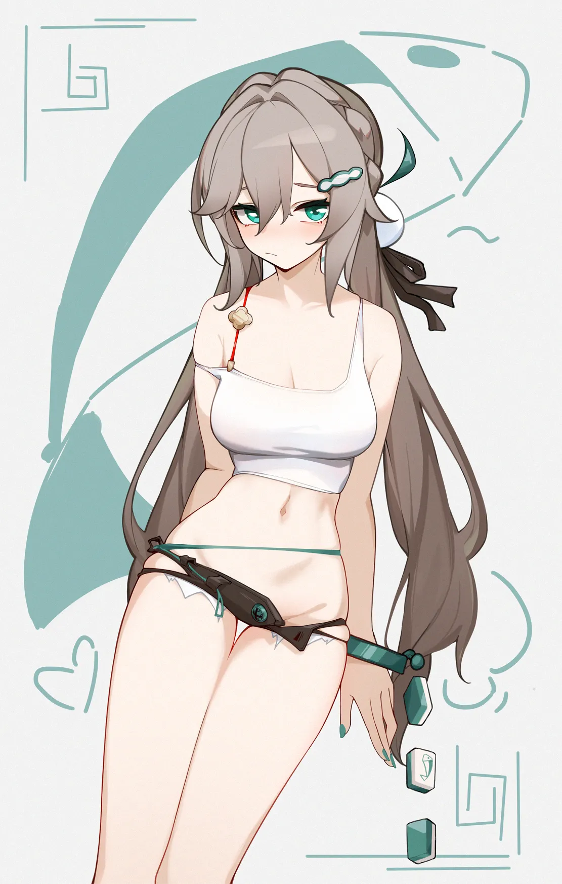 Qingque wearing revealing clothes
