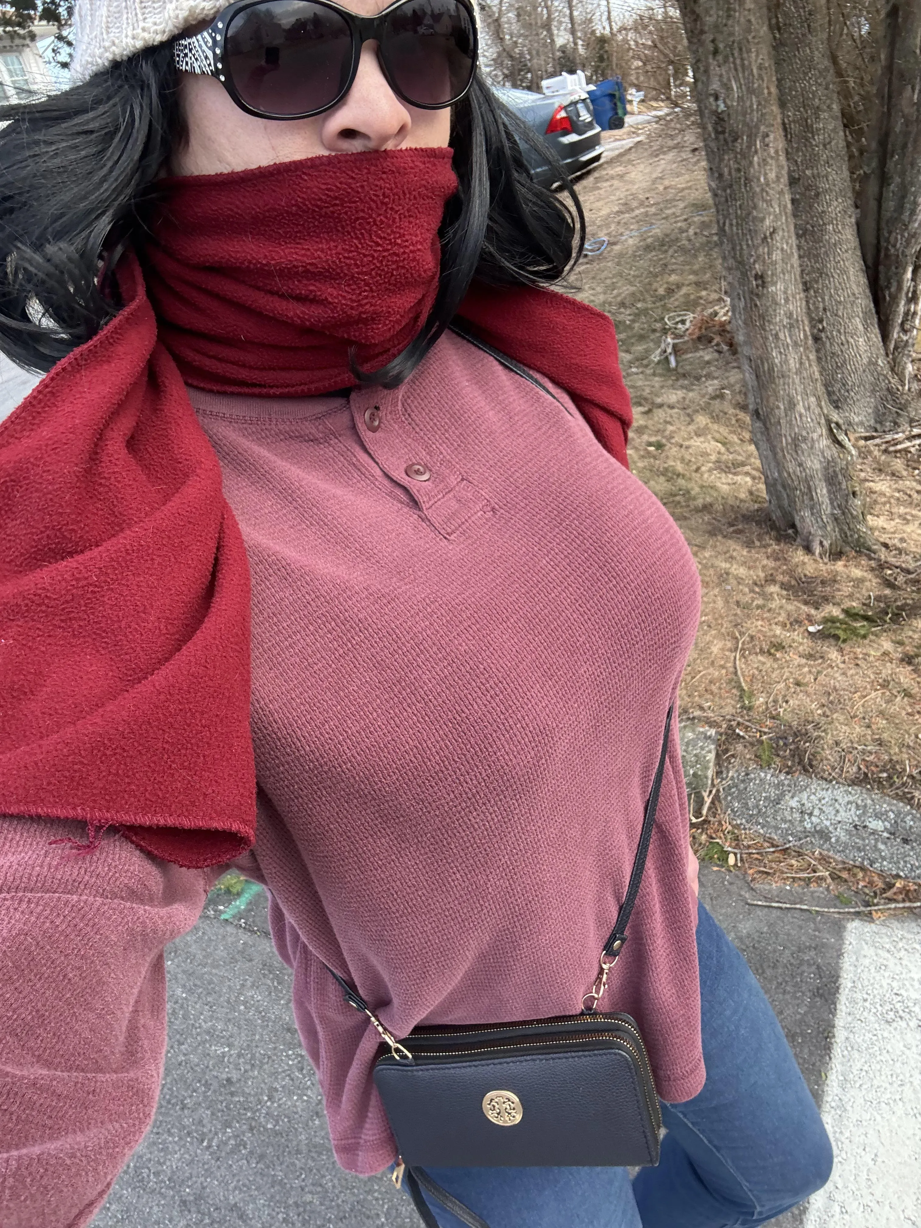 Went on a hot girl walk after work…the scarf and sunglasses were lifesavers!!