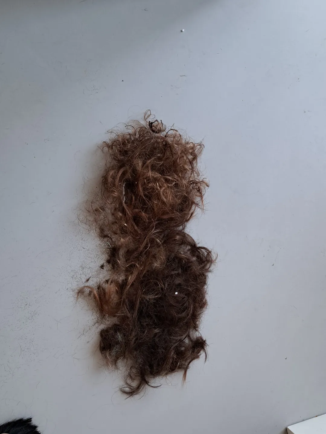 Whose hair is missing?