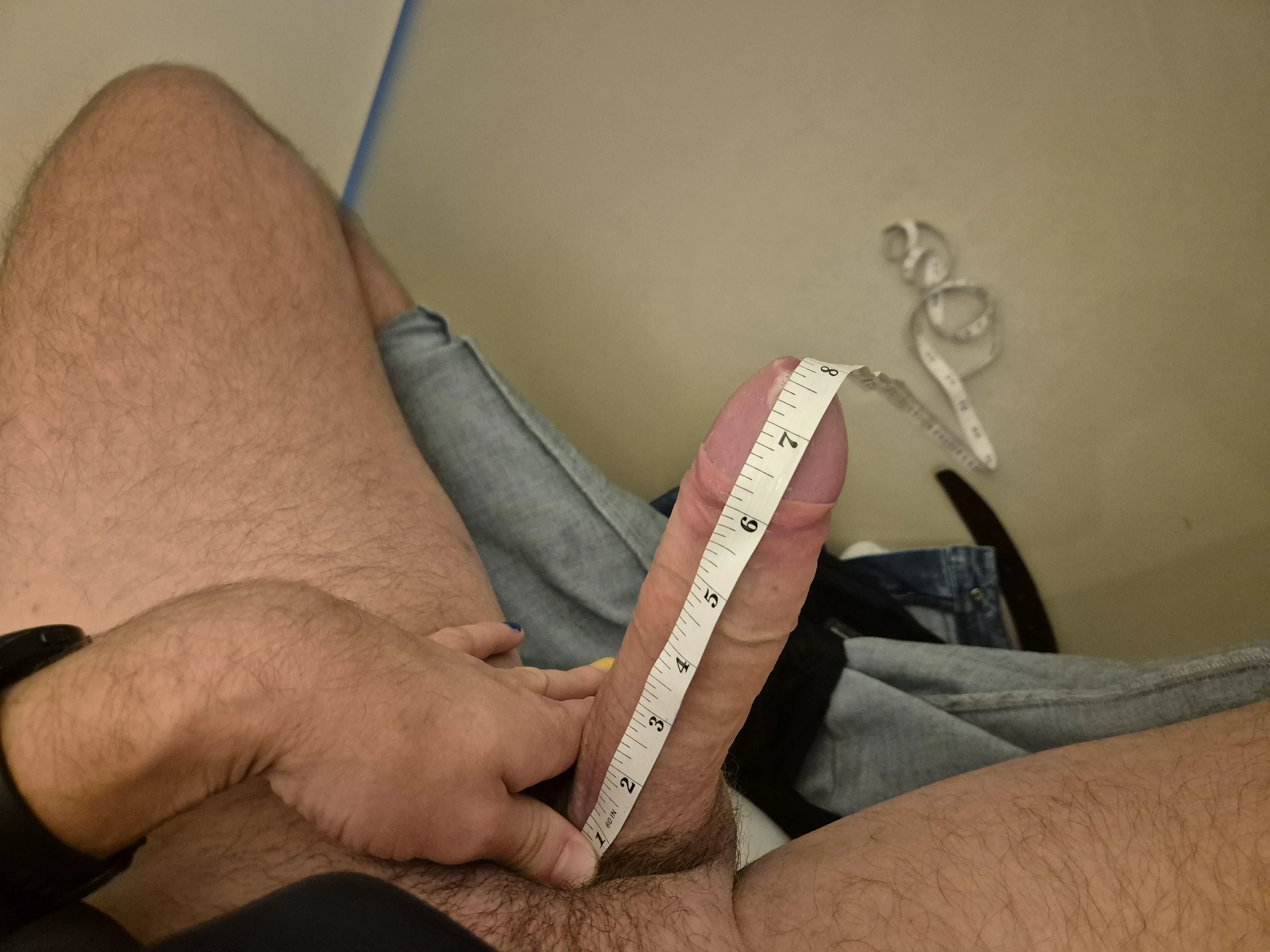 Can you see the pre-cum under the tape?