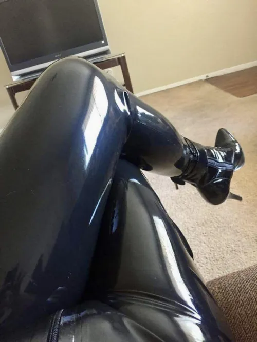Shiny legs and locked heels