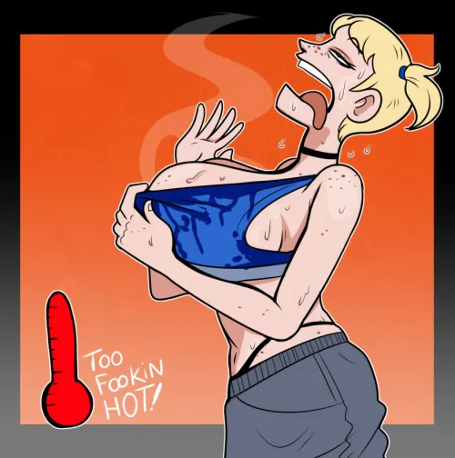 Too fucking hot (art by HellOnEarthIII)
