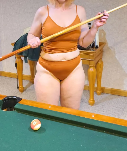 All my husband's friends love to play pool with me even though I suck at it