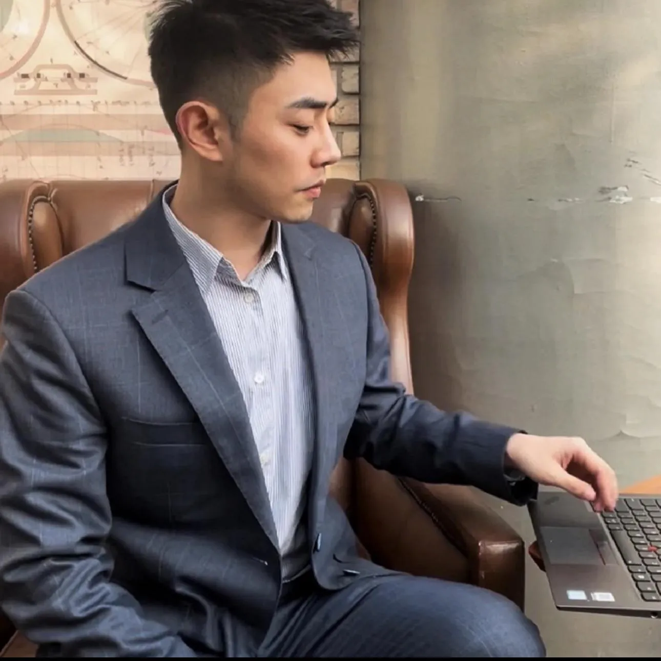 All suited up with no necktie