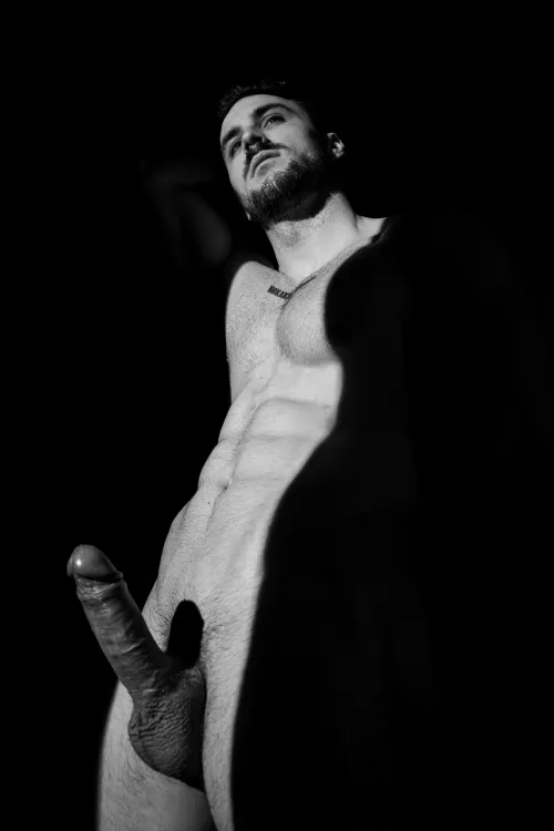 Black and white self portrait