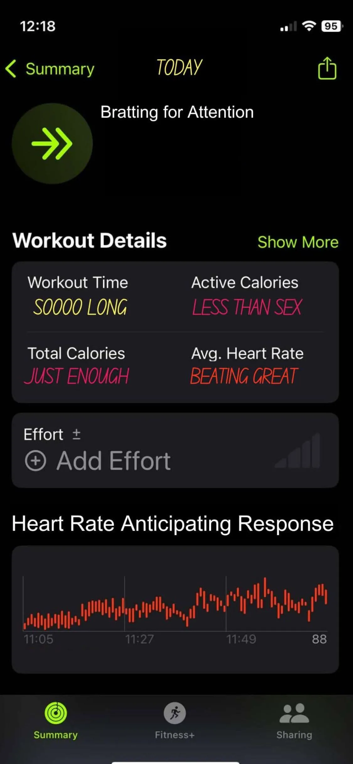 Bratty Fitness Screenshot to share!