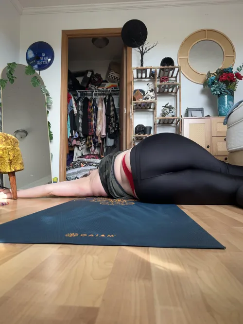 Bright red yoga thong