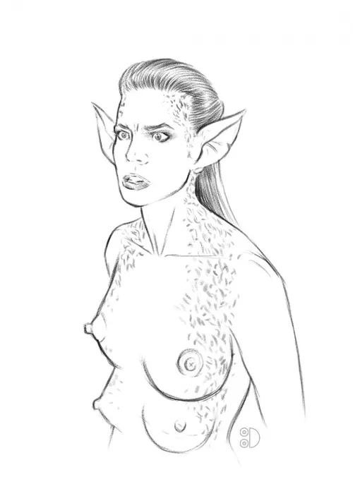 Jadzia got hit by Barclay's Protomorphosis Syndrome (by Tittydispenser)