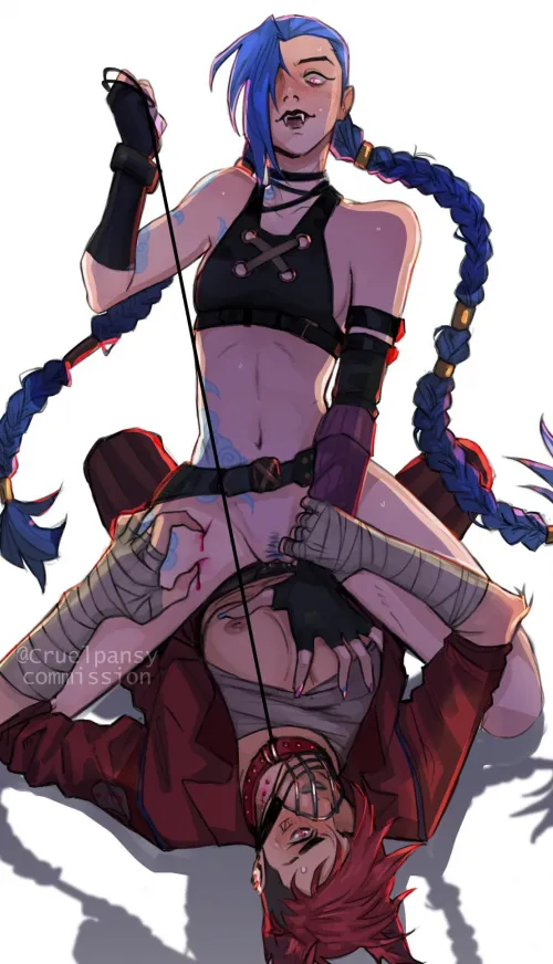 Jinx with Vi muzzled [League of Legends] (cruelpansy)