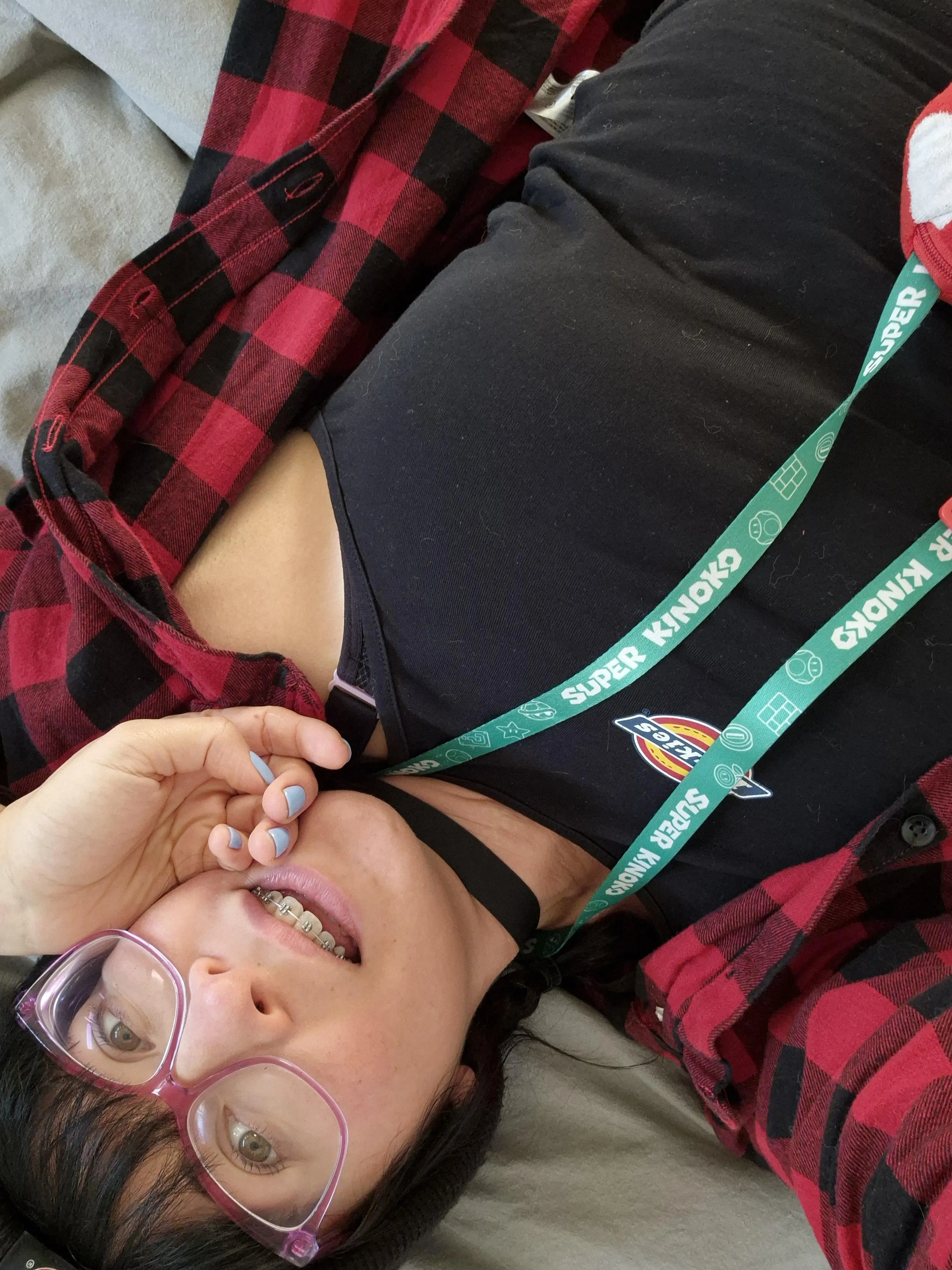 Just a happy women in bed