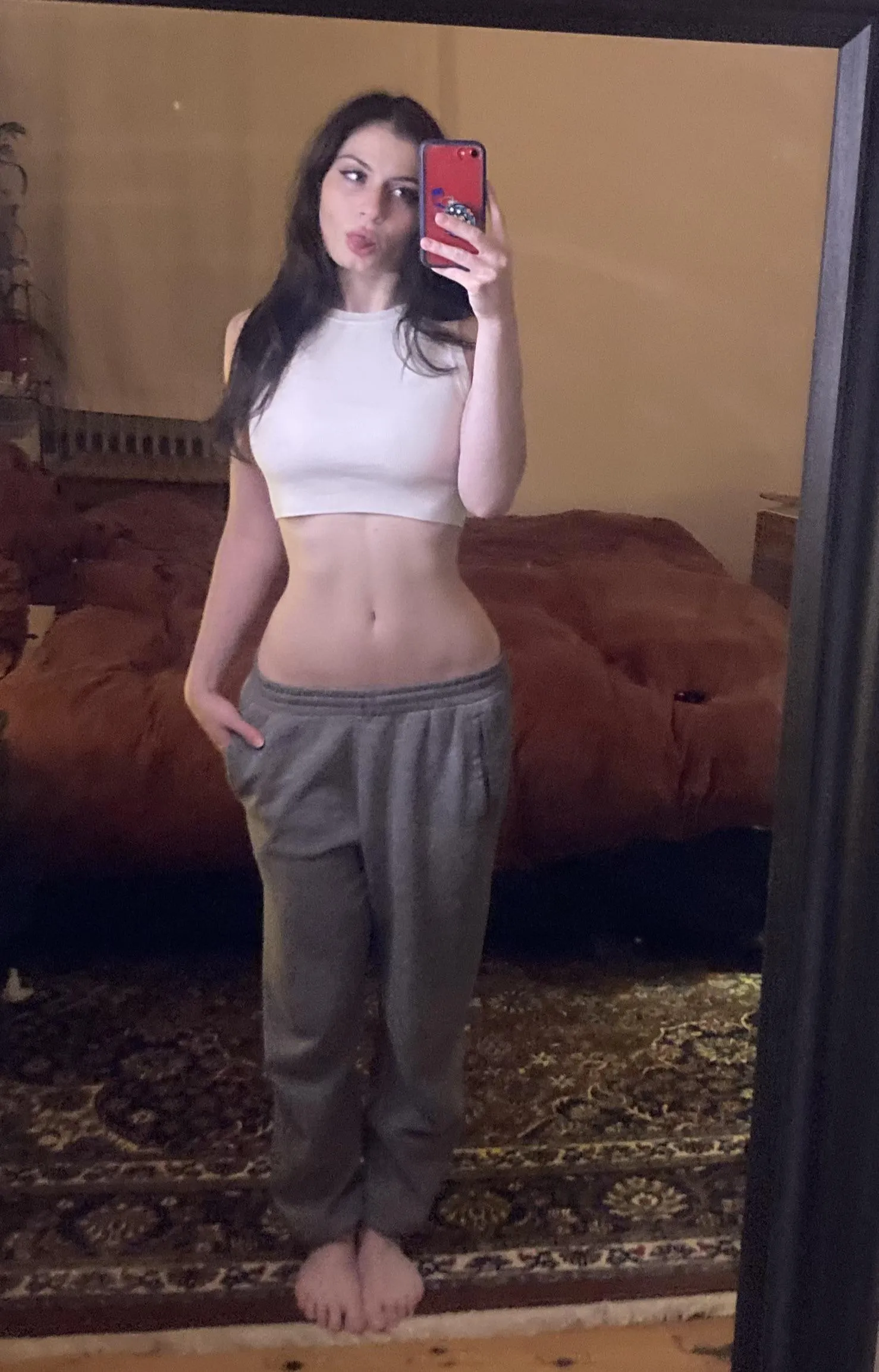 Showing off my flat belly