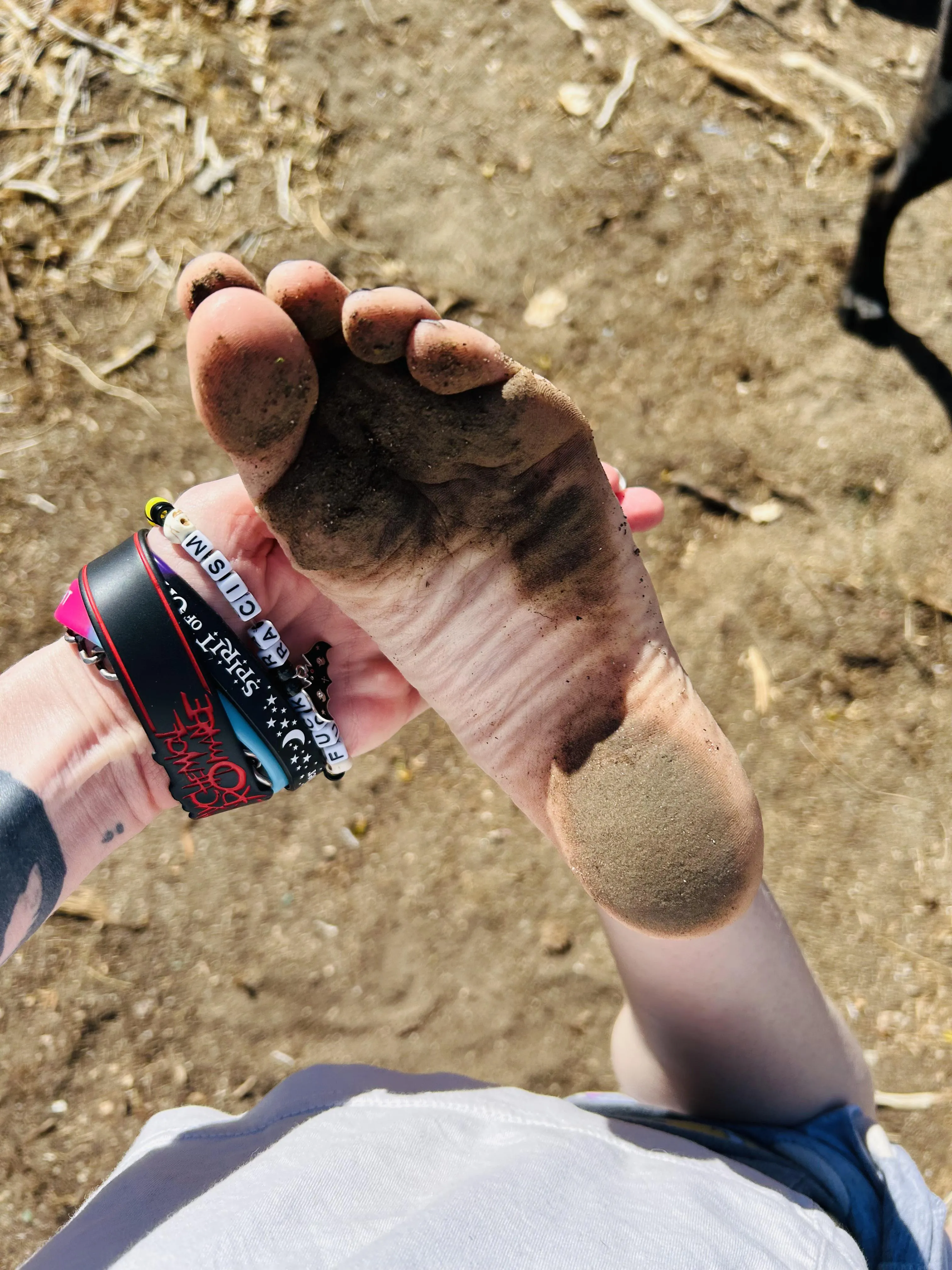 Walking in the dirt is so fun!