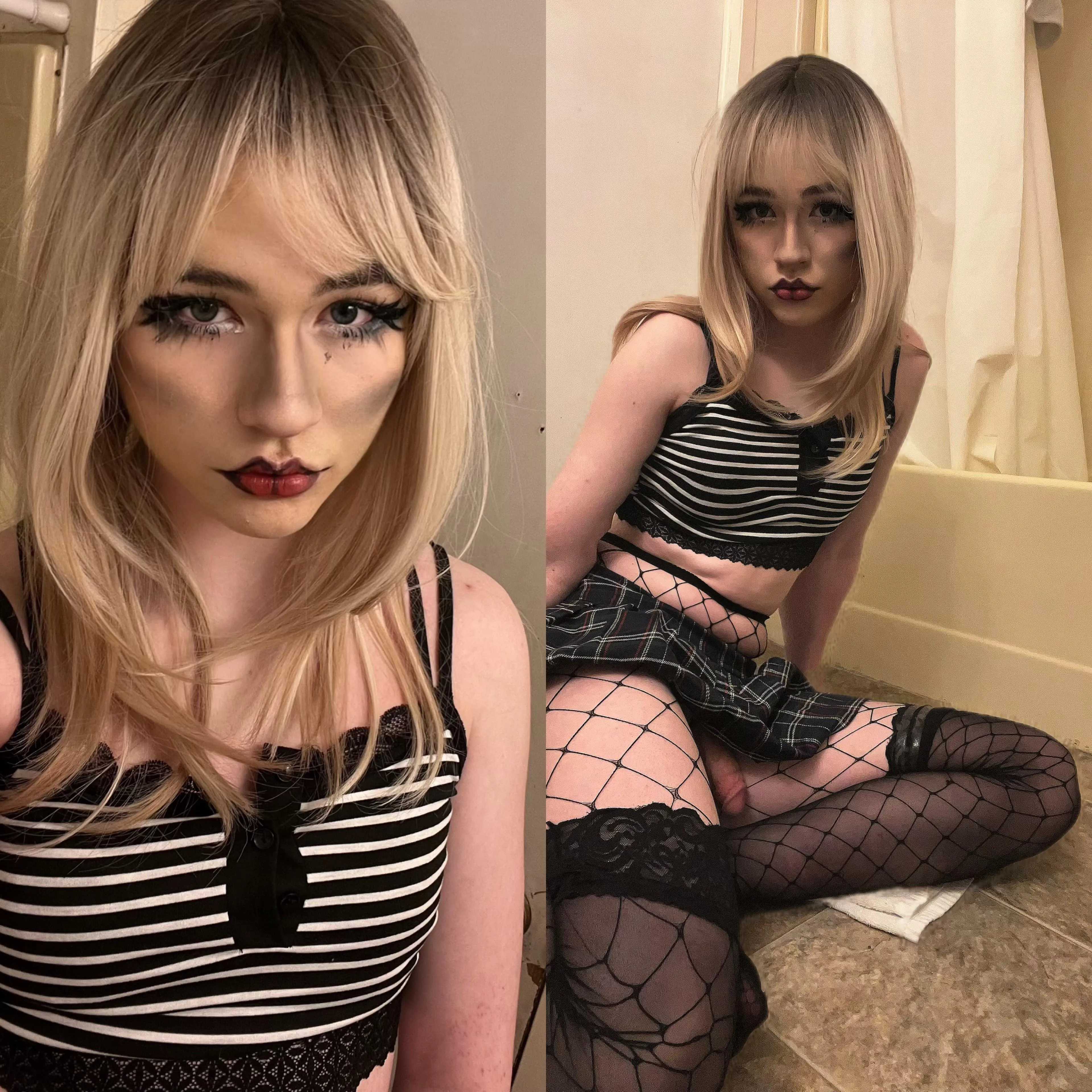 Every time i put on the wig and makeup i feel like taking a huge cock 🎀🖤