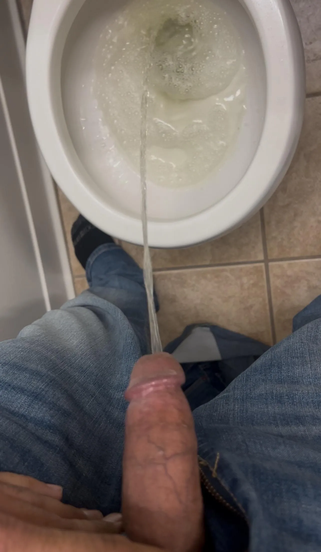 Having a pee