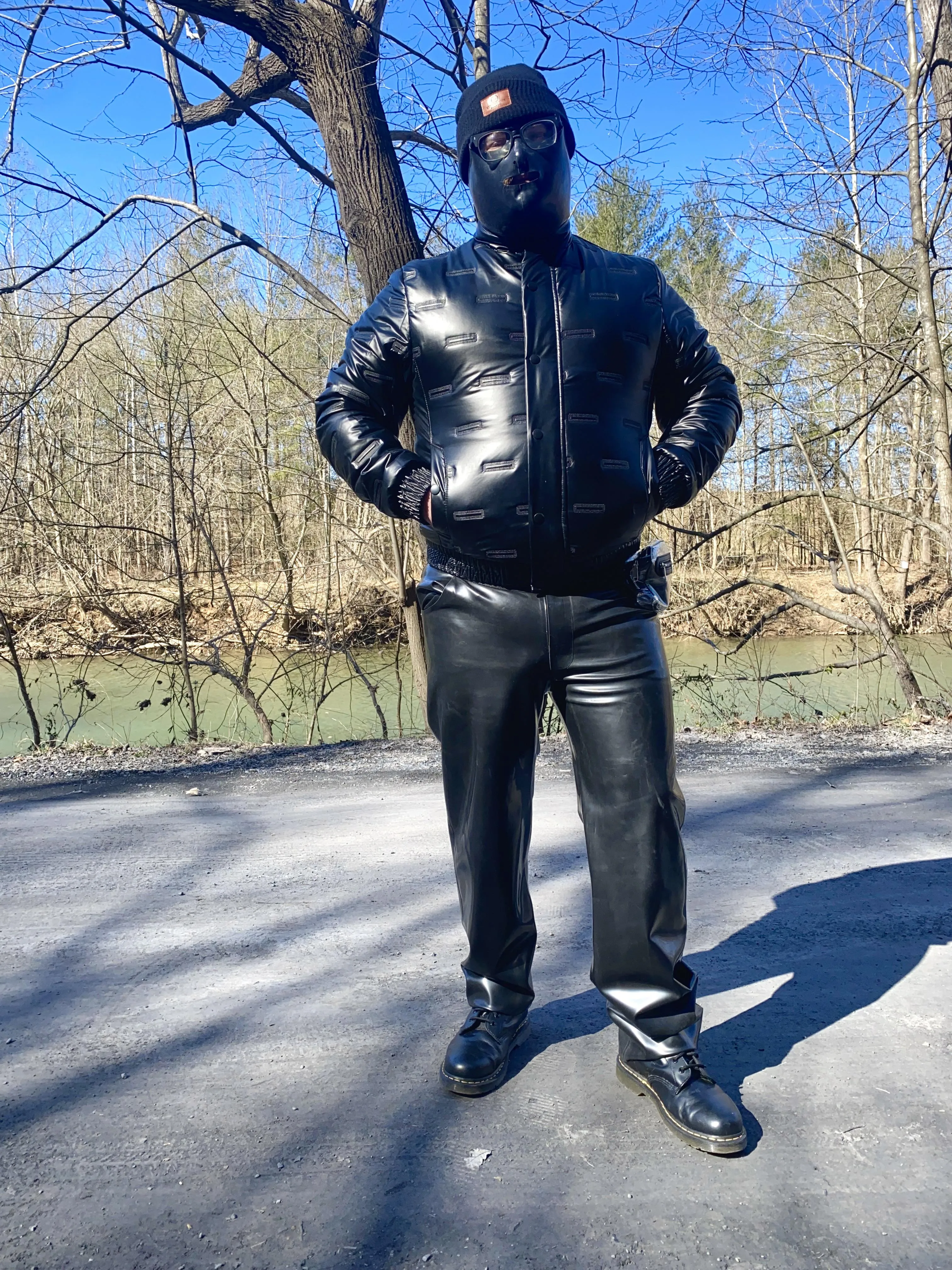 A quick hike with some latex along with my coat and beanie