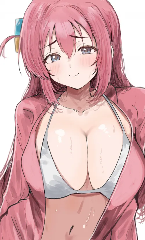 Bocchi Showing Off Her Sweaty Breasts