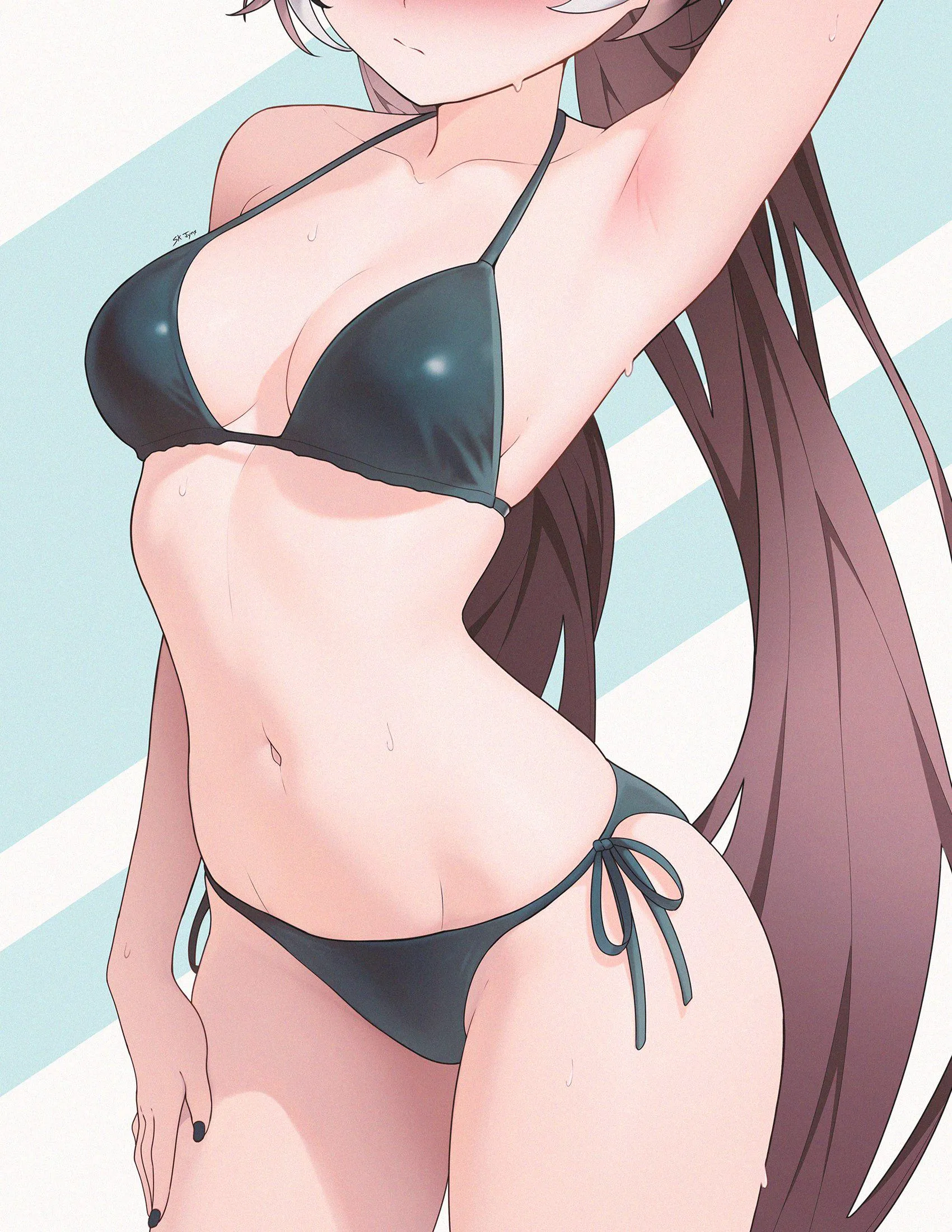 Mumei showing off her body