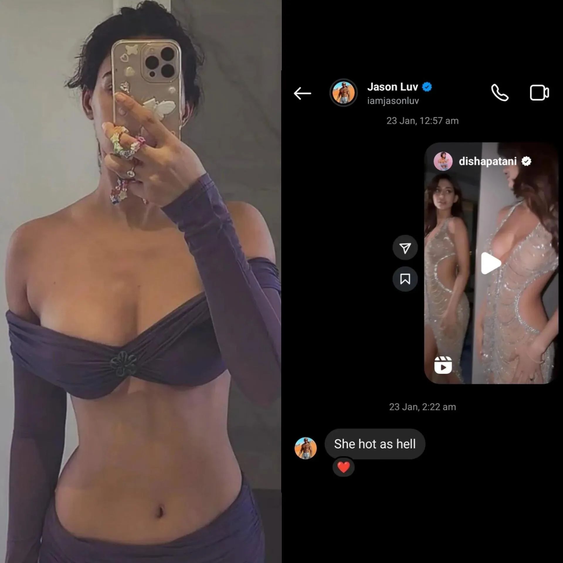 So wild that this is true! Want their managers to link disha patani up with Jason luv and put them in a room together