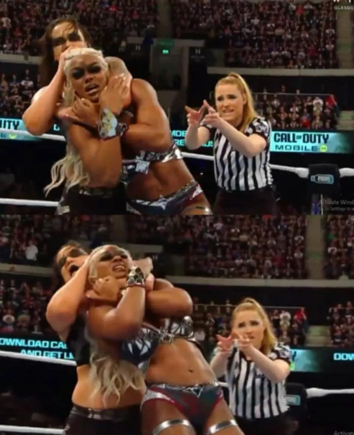 Apparently Shayna Baszler got so offended by Jade Cargill implying that Shayna needed to learn some moves, she put Jade in a tight Kirifuda Clutch during their match at Clash at the Castle. Jade was about to pass out! She even tapped out even though that