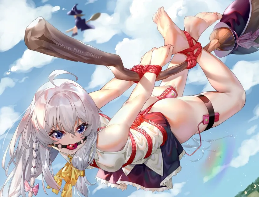 Can witch control her broom while flying bound and distracted?..