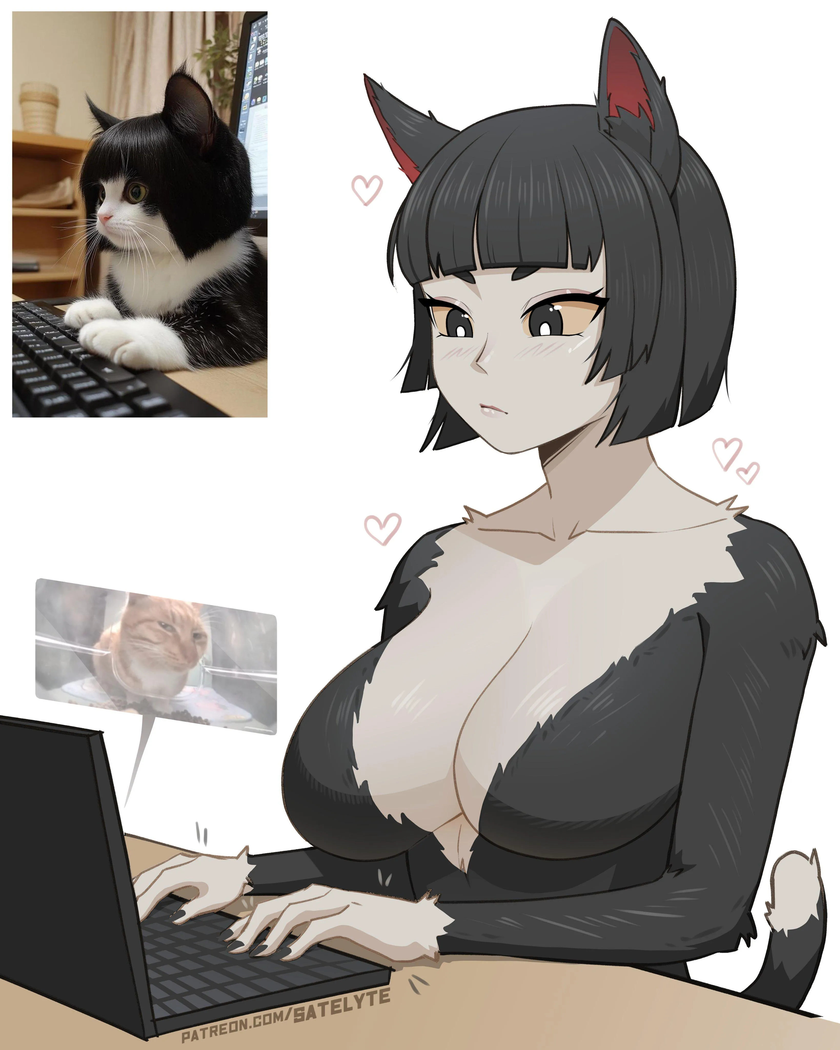 Catgirl on the Computer (Satelyte)
