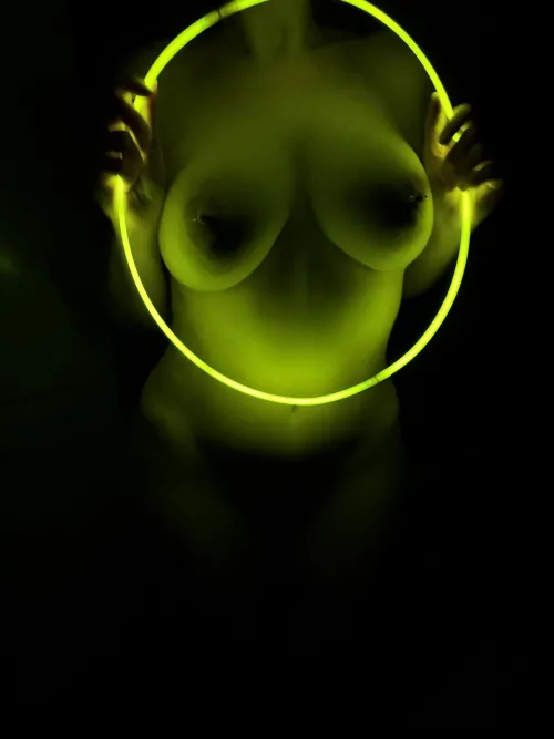 (F) a mom can have a lot of fun with dollar store glow sticks.