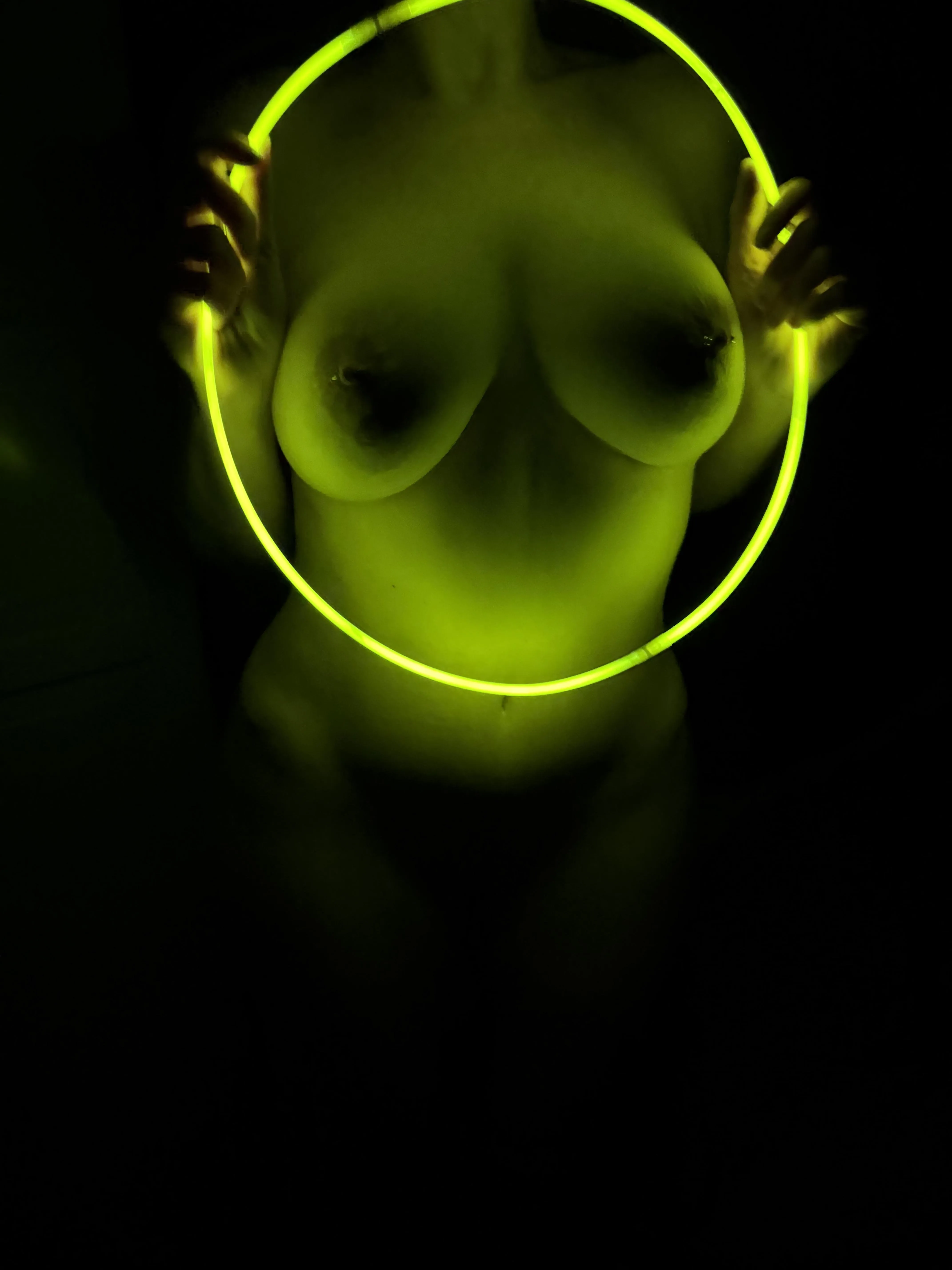 (F) a mom can have a lot of fun with dollar store glow sticks.