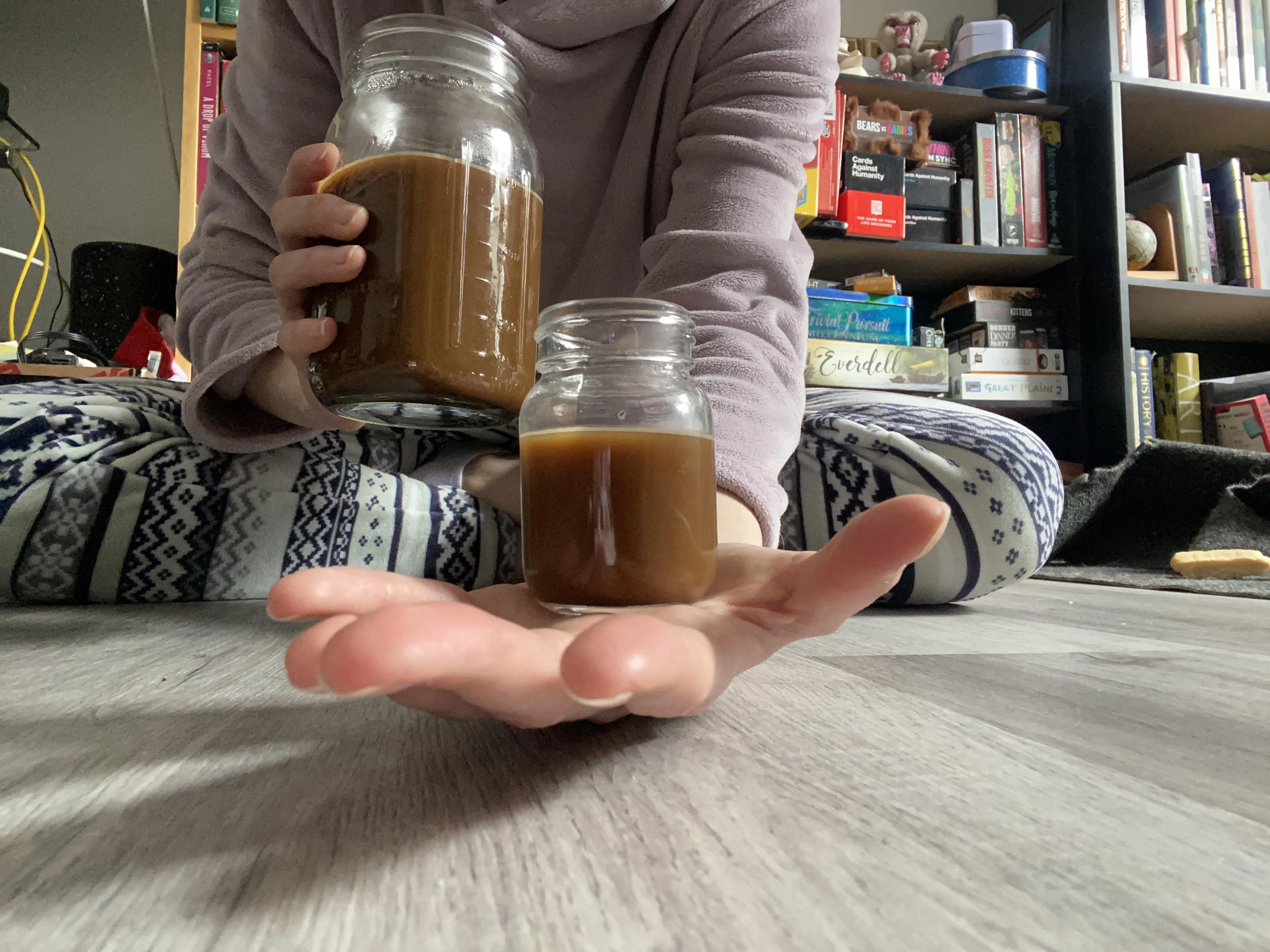 I brought you coffee, I hope the cup isn’t too big!