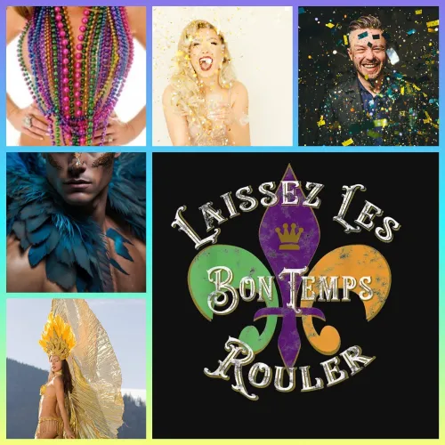 MARCH THEME: LAISSEZ LES BON TEMPS ROULER! 🎭✨💜💚💛