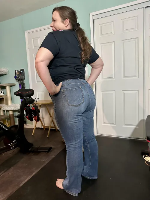 Not sure which was tighter, the jeans or the ballgag lol