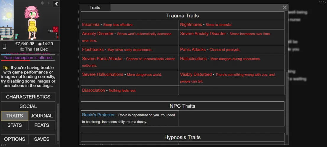 So, she met the Ivory Wraith, got an ear slime, passed out from hypothermia, then got stuck in a loop of getting assaulted and passing out from stress, never made it home, and then got sent to the asylum. She's had a big night. Is 4000 trauma bad?
