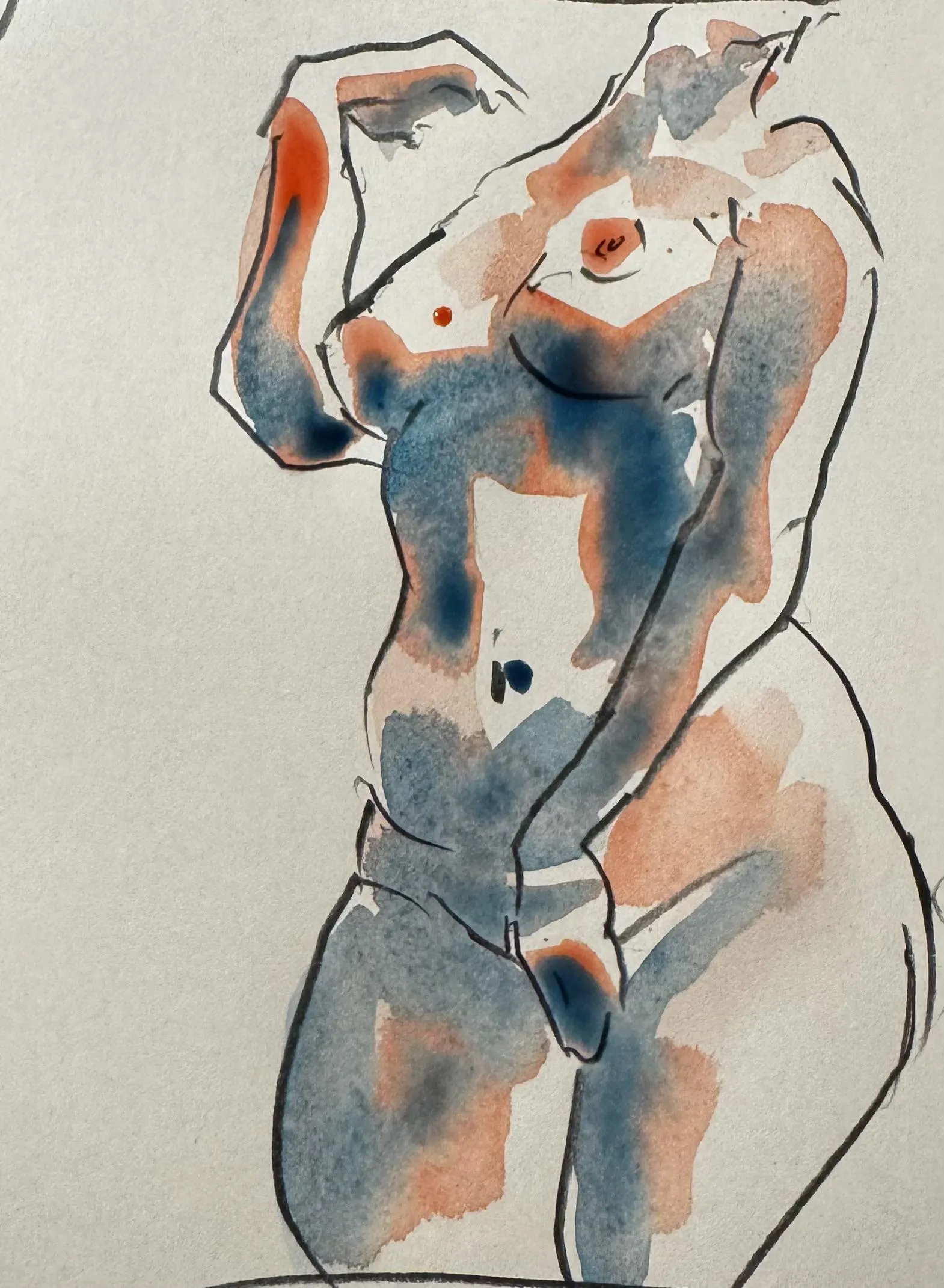 U/spikedrag, watercolor