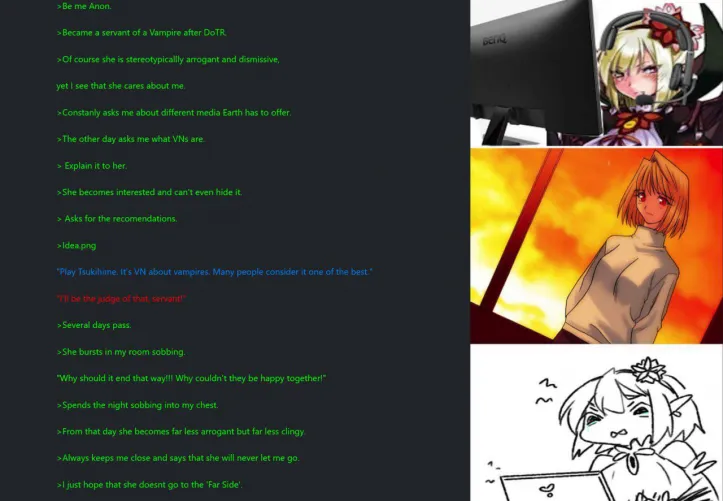 Vampire plays Tsukihime. (Tsukihime spoilers kinda)