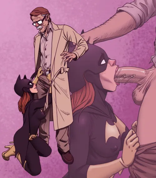 Batgirl blows Jim Gordon (bleepideeboop)