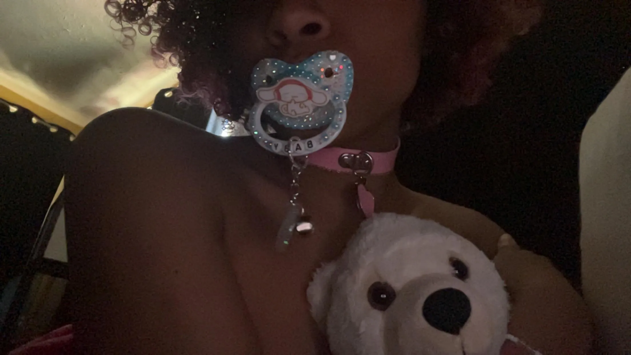 new collar n paci!! + my stuffie :3