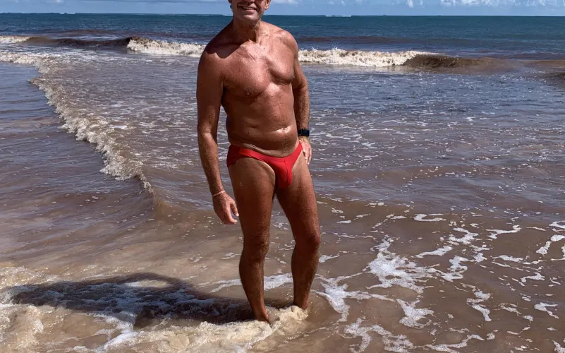 Red bikini. Narrowest bikini I wear in public.