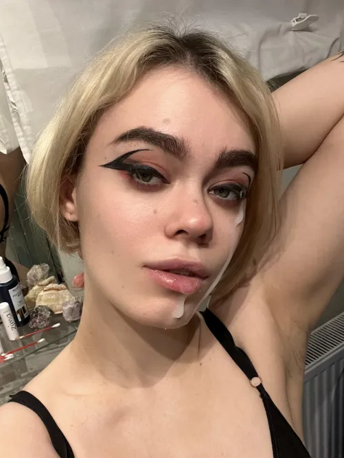 The delicious liquid is right in my face