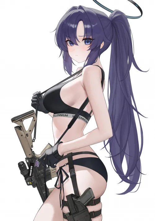 Yuuka with rifle (heine0416)