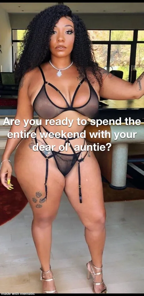 Aunt Shirley sure does love waiting for me to arrive in her new lingerie