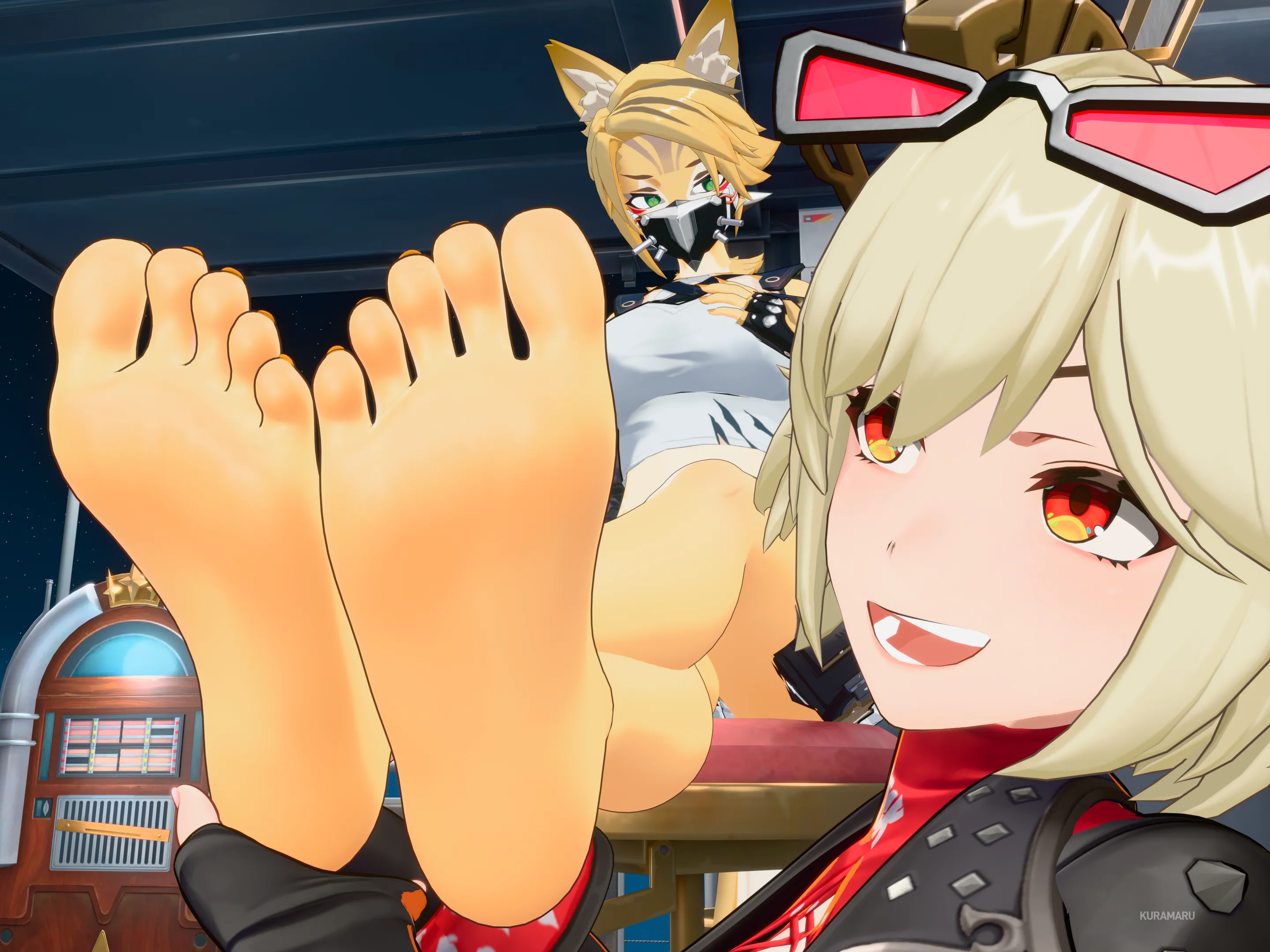 Burnice getting ready to worship Pulchra's Feet [Zenless Zone Zero]