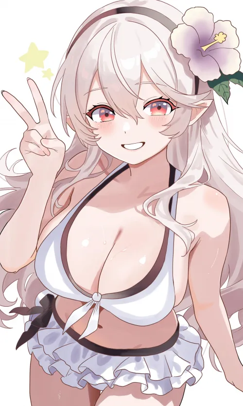 Happy swimsuit Corrin (Pixiv: ナス)