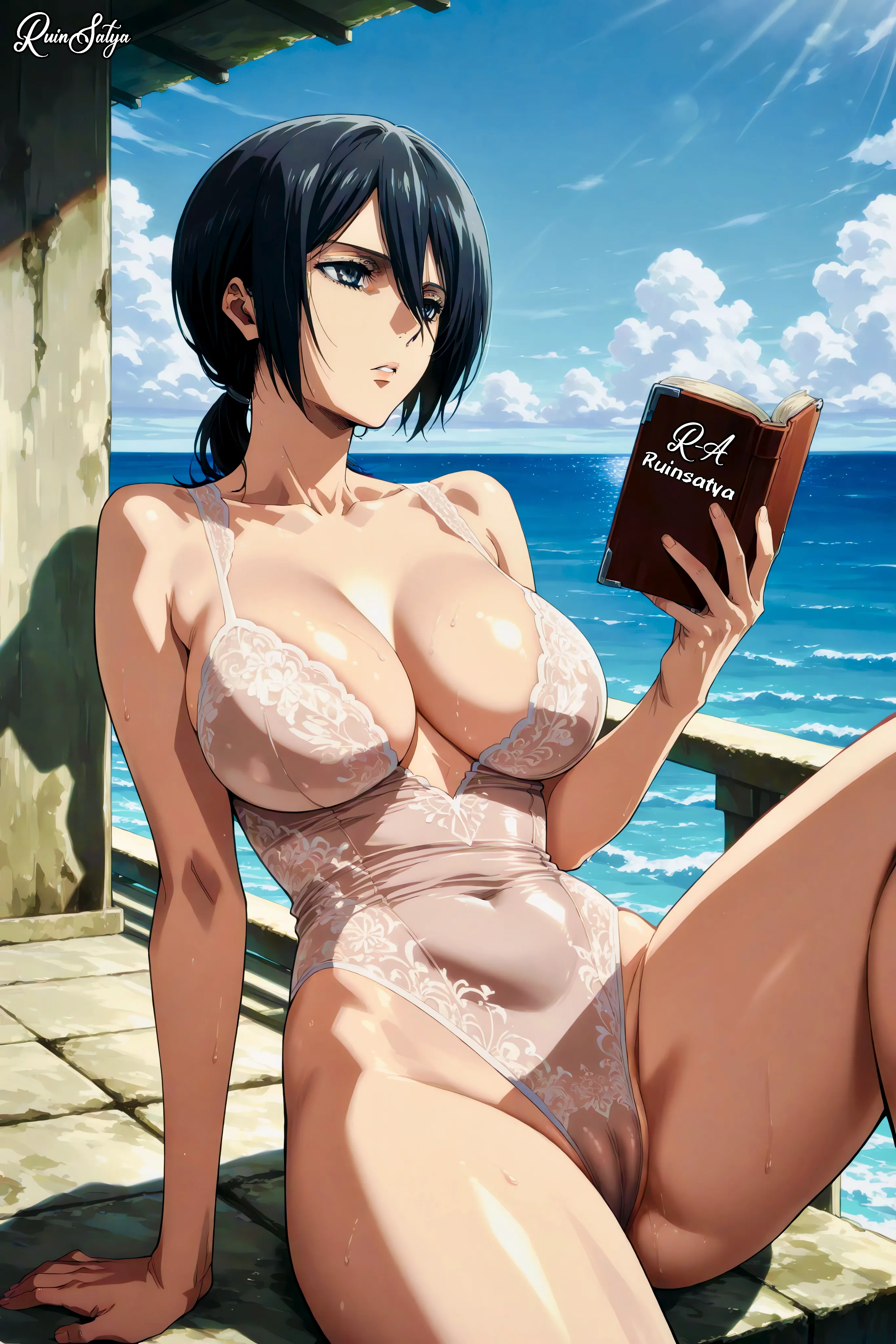 Mikasa is reading a book (Ruinsatya)