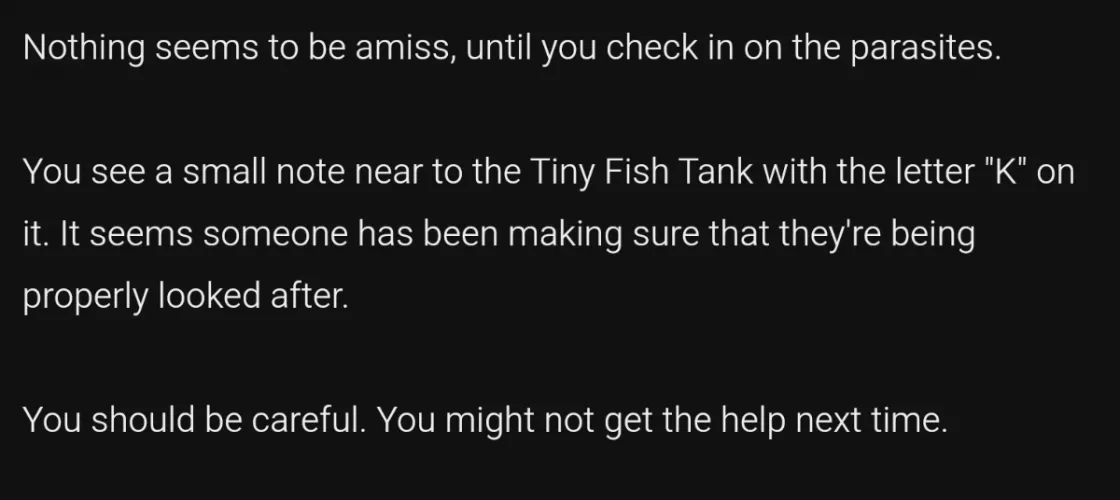 Aww... Kylar took care of my parasite babies while I searched for the spear